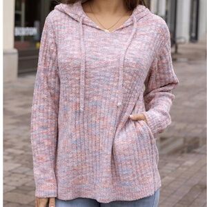NEW Blush Mélange Cloud Ribbed Hoodie